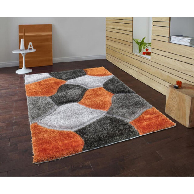 Abelino Looped Orange/Grey Indoor/Outdoor Rug