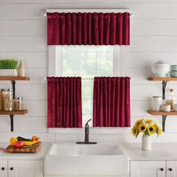 Solid Colour Kitchen Curtain