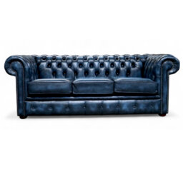 Chesterfield 3 Seater Sofa + 2 X Queen Anne Chairs Leather Sofa Suite Offer