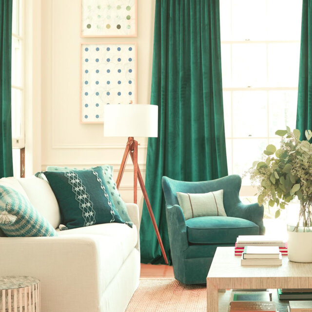 "52""W Deep Green 2 Panels Luxury Decor Blackout Curtains Drapes"