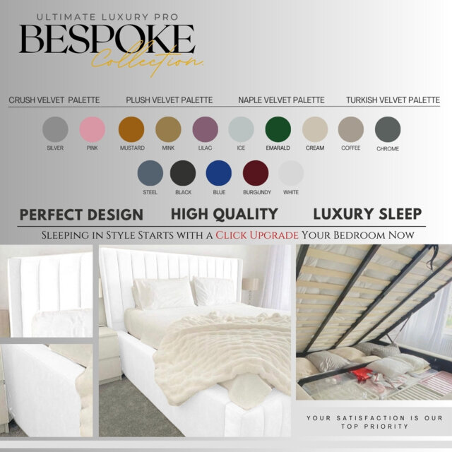 Ivy Panel Ottoman Storage Bed - Contemporary Velvet Upholstered Gas Lift Bed Frame with Headboard