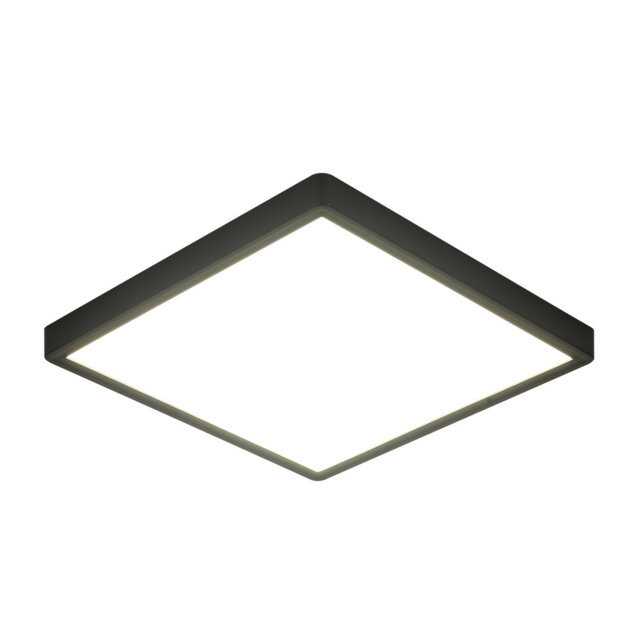 Black 30cm Square Waterproof LED Flush Ceiling Light