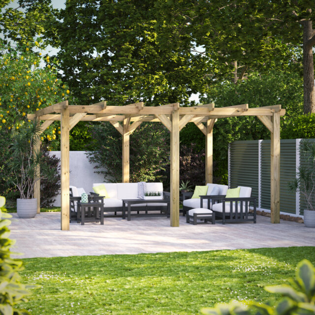 Powersheds 16 x 14ft Timber Pressure Treated Pergola