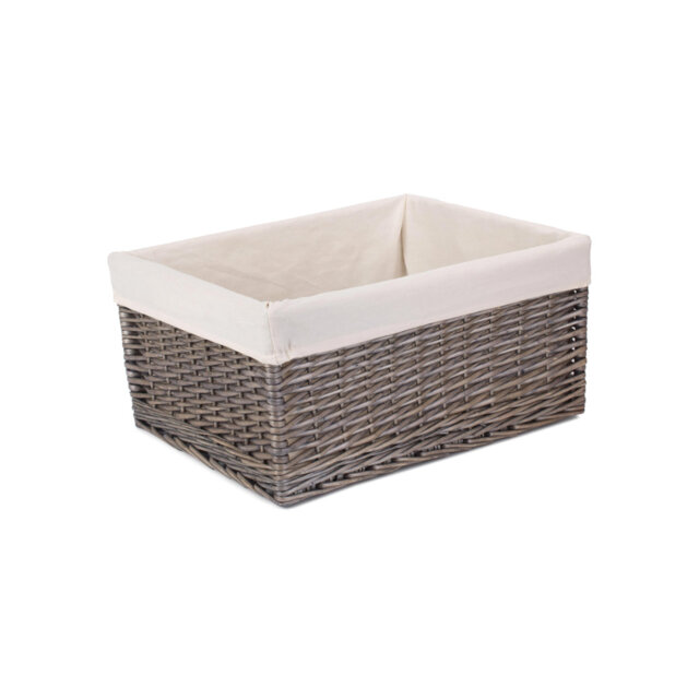 Wicker Lined Jumbo Storage Basket