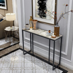 White Marble Top Console Table 100cm High for Living Room