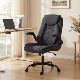 HOMCOM Executive Office Chair with Flip-Up Armrests for Home