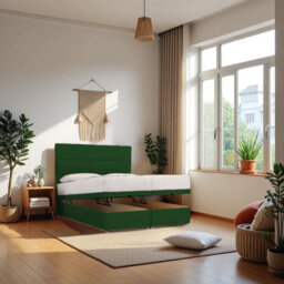 Upholstered Divan Bed with Mattress