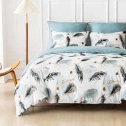 Microfiber Floral Duvet Cover with Pillowcases Included