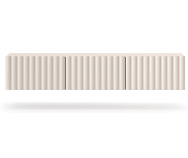 Derriva Wall-Mounted TV Cabinet with Fluted Fronts 170 cm Light Beige