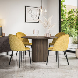 Arlo Black Table Top W Black Legs + Raye Velvet Dining Chair Black Set Of 6