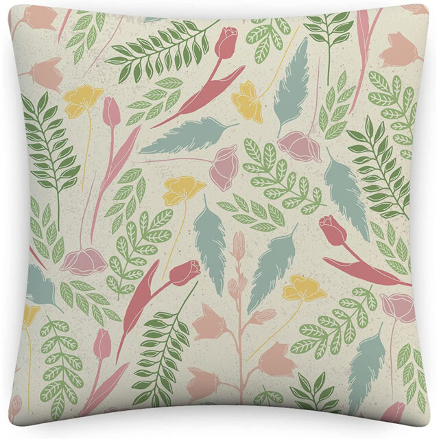 Indoor/Outdoor Square Throw Pillow Cover, Printed Cushion Cover