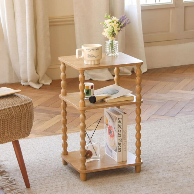 Small 3-Tier Open Shelf Side Table - White (Bedside/Living Room/Bedroom/Office Small Spaces)