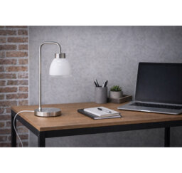 Alakai 41cm Desk Arch Metal Table Lamp with Glass Shade
