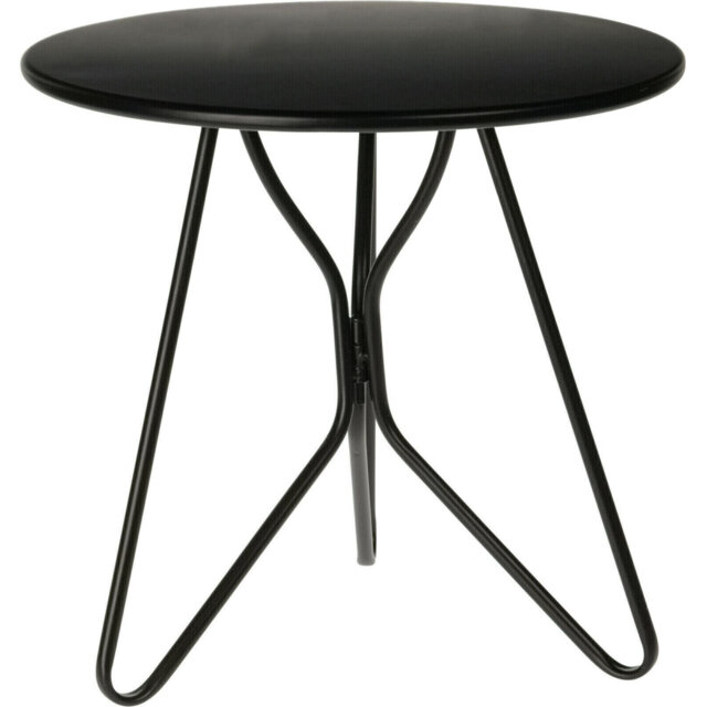 Black Metal Coffee Table Indoor / Outdoor Table 30Cm