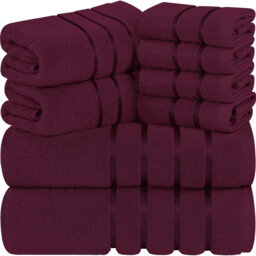 Cotton Blend Bath Towels - Set of 8
