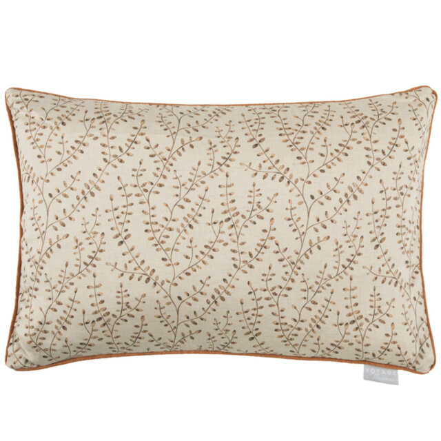 Eden Eden Floral Piped Cushion Feathers Floral Rectangular Lumbar Cushion Cushion With Filling