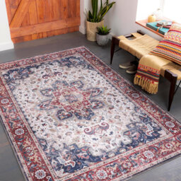 Non Slip Area Rugs Machine Washable Carpet Pad Entryway Rug Low Pile Modern Mat For Bedroom - 1323