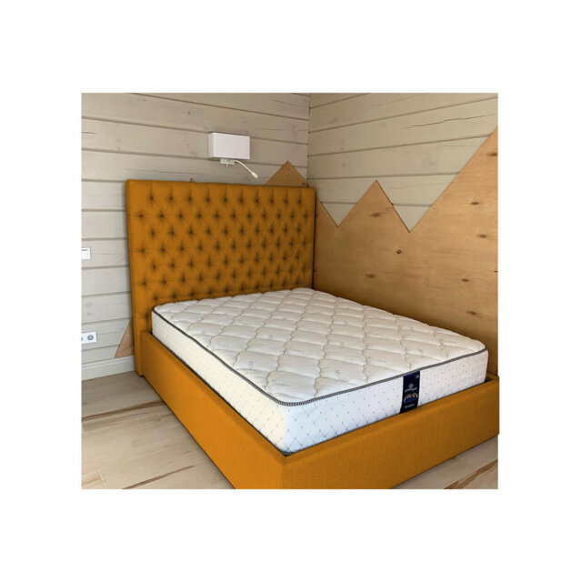 Leon Deshler Upholstered Bed Frame - Plush Velvet with Headboard and Sprung Slats