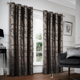 Soft Velvet 117 x 229 cm Curtains Blackout Window Treatments Gold Foil Printed 1 Pair Black