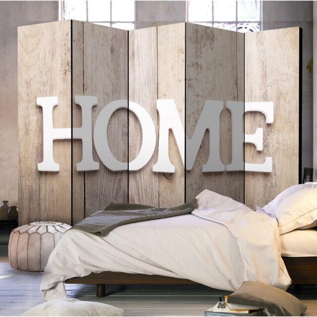 225cm W x 172cm H 5 - Panel Solid Wood Folding Room Divider