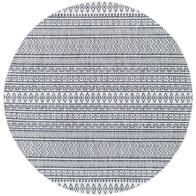 Indoor & Outdoor Modern Boho Black Rug