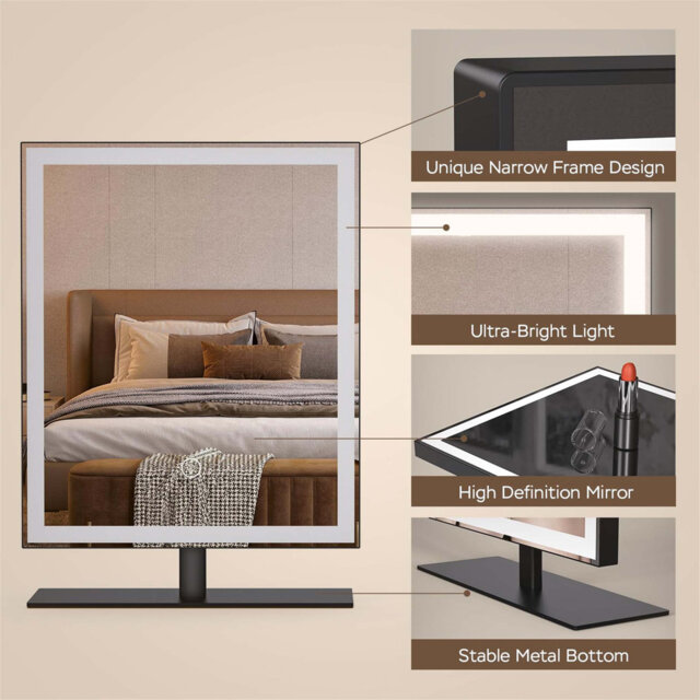 Demetrias Rectangle Freestanding Vanity Mirror