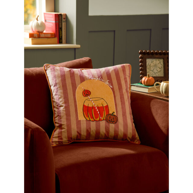 Pumpkin Spice Velvet Cushion Cover