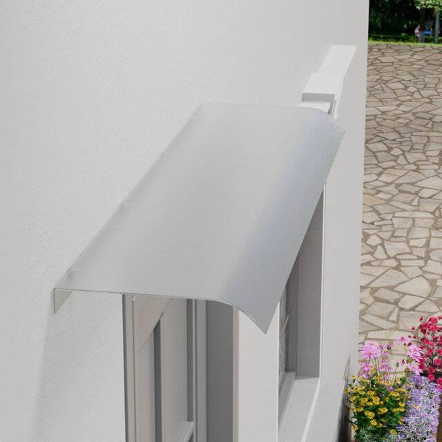 Dakota Fields 120cm W x 33cm D Plastic Cover Retractable Door / Window Awning