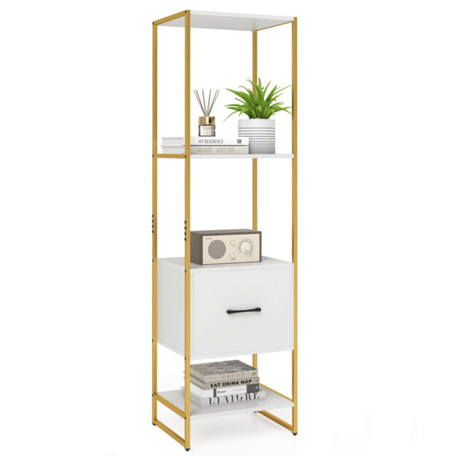 160cm H x 45cm W Metal Bookcase