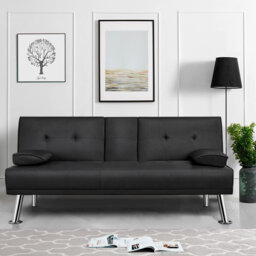 Colour 3-Seater Convertible Futon Sofa Bed