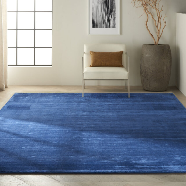 Lunar Handmade Tufted Cotton Blue Hue Rug