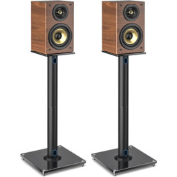 68cm Universal Floor Fixed Height Speaker Stand 28 Inch For Surround Sound - Holds Satellite & Small Bookshelf Speakers Up To 10Kgs - Cable Management