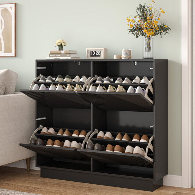 24 Pair Flip Drawers Shoe Storage Cabinet by Wayfair