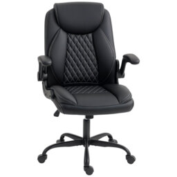 HOMCOM Executive Office Chair with Flip-Up Armrests for Home