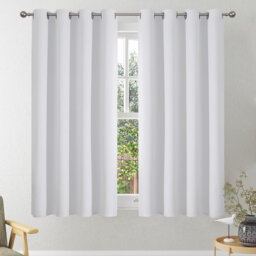 W46 x L54 Inch Eyelet Blackout Curtains, 54 Inch Drop Thermal Insulated Light Blocking Short Window Drapes