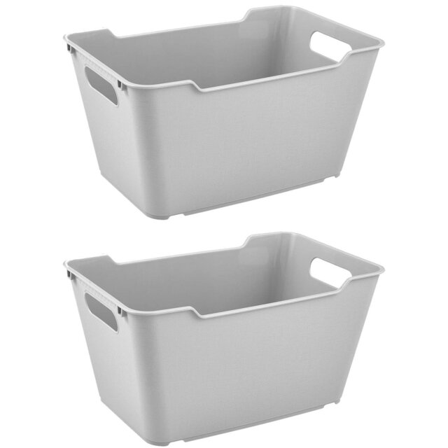 Set of 2 Storage Box Textured Surface