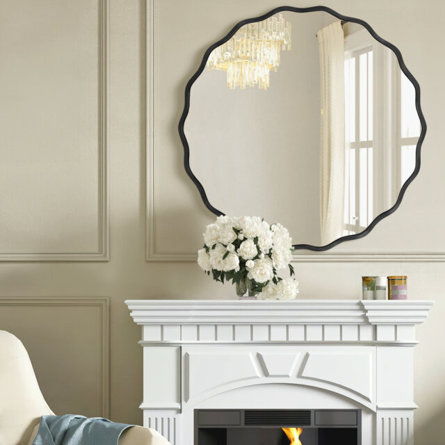 Nordic Round Bathroom Framed Mirror Wall Hanging