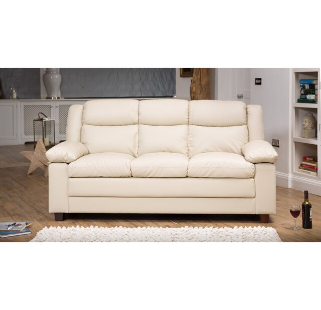 3 Seater Faux Leather Sofa