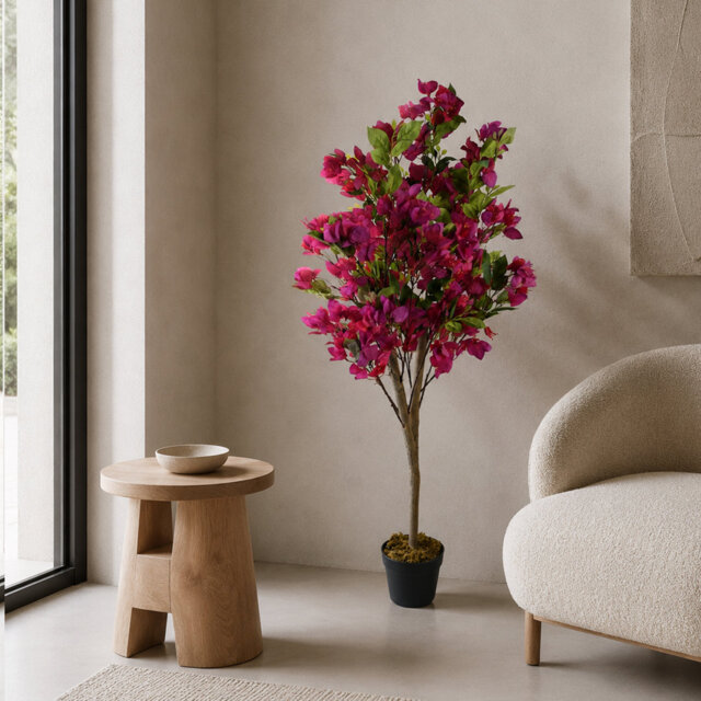 Faux Blossom Plant in Pot Liner
