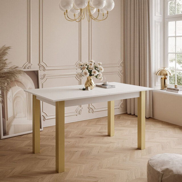 Extendable Metal Base Dining Table