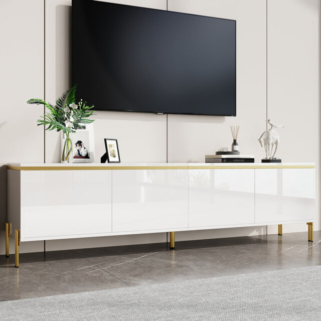 "Unfinished TV Stand for TVs up to 65"" with Fireplace Included"