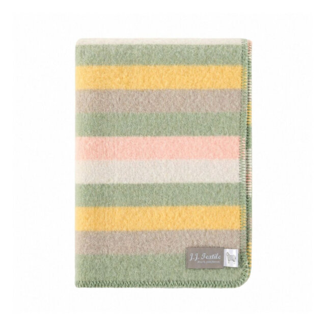 Sage Meadow Stripe Wool Blanket