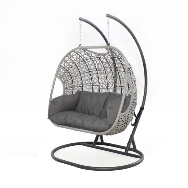 Gastonville Double Hanging Chair with Stand