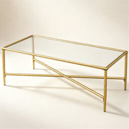 Glass Top Rectangular Coffee Table With Metal Frame Four Leg Low Coffee Table 60x120cm