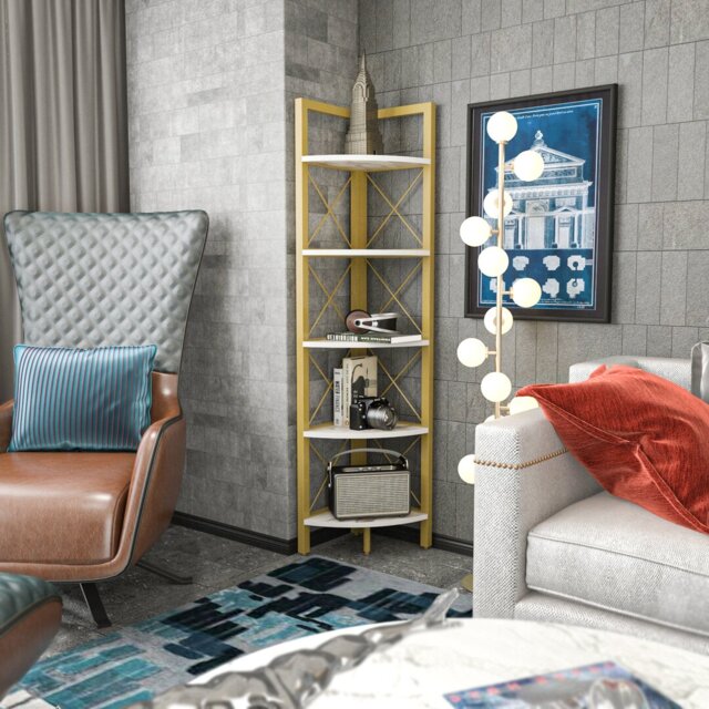 Talty 160cm H Corner Bookcase