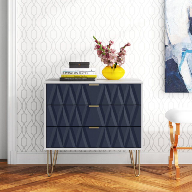 Fully Assembled Cerys 3 Drawer 76.5Cm W Chest of Drawers