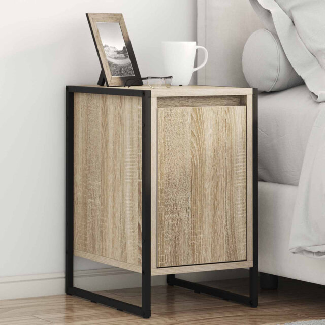 Bedside Table Grey Sonoma 39.5 X 30 X 50 Cm Engineered Wood