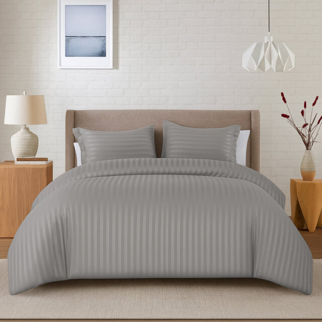 Aspire Homeware 3 Piece Hotel Quality Dyed Duvet Complete Set with Pillowcases for Premium Comfort
