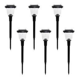 Andraia Black Solar Powered Metal Pathway Light Pack