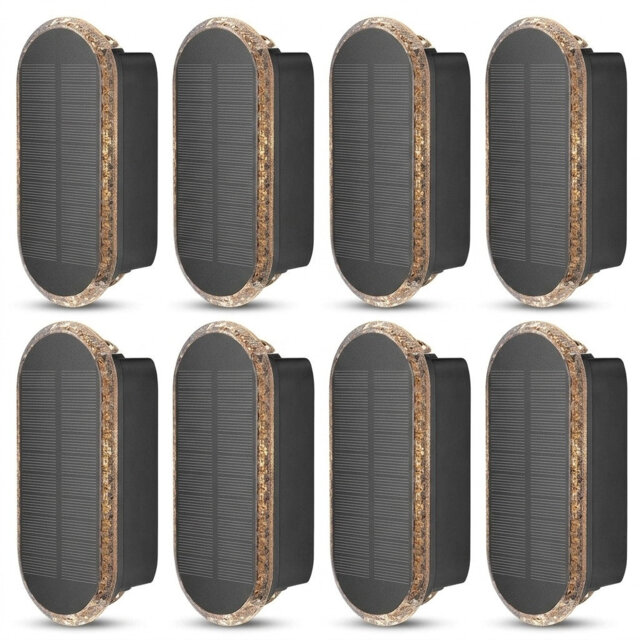 Outdoor Solar Fence Lights - 3 Color Modes, Waterproof, 8-Pack